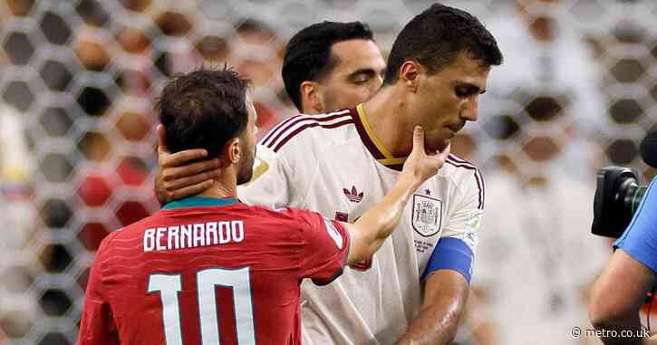 Rodri sends message to Bernardo Silva after Man City legends clash at World Cup