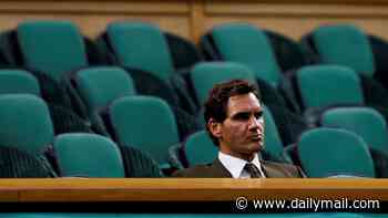 The lonely last man in the Royal Box: Roger Federer is hailed for staying late until last ball at Wimbledon at 11pm - while rest of A-listers went for dinner!