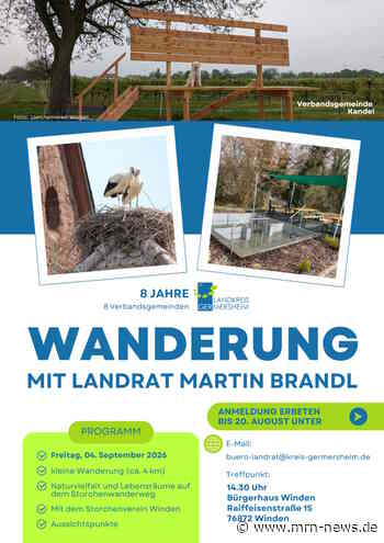 Germersheim –  Naturvielfalt auf dem Storchenwanderweg – Gemeinsame Wanderung mit Landrat Martin Brandl