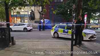 Man dies in Piccadilly Gardens incident as forensic tent and police cordon put in place
