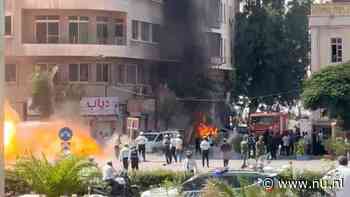Explosies in Damascus tegenover hotel waar Macron verblijft