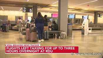 Severe weather caused passengers to sit for hours at RDU Tuesday morning waiting to deplane