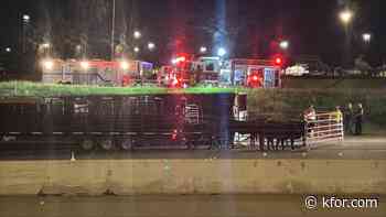 Semi hauling cattle crashes on I-40, slows traffic