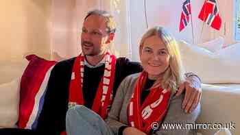 Crown Princess pictured after lung transplant for the first time as she cheers on Norway in World Cup victory