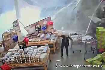 Close shave as roof collapses at New Jersey wholesale club with more than 20 people inside