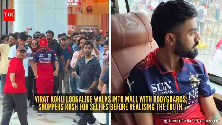 Virat Kohli lookalike walks into mall with bodyguards; shoppers rush for selfies before realising the truth