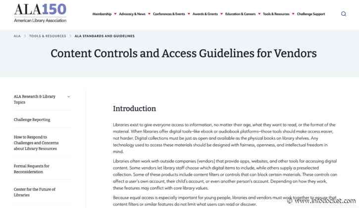 ALA’s Intellectual Freedom Committee Releases “New Guidelines to Support Library Staff in Evaluating Digital Content Vendors”
