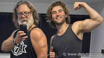 Russell Crowe, 62, and lookalike son Tennyson flex muscles as Oscar-winner shares sweet 20th birthday tribute