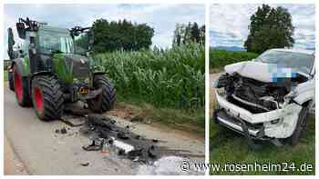 Unfall zwischen Bulldog und Auto bei Bad Endorf