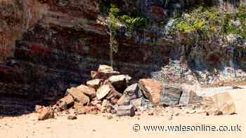 Rocks crash down on to popular Barry beach as sunny weather continues