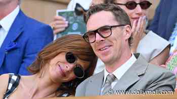Benedict Cumberbatch and wife Sophie Hunter share a sweet moment as they enjoy a day in the Royal Box at Wimbledon