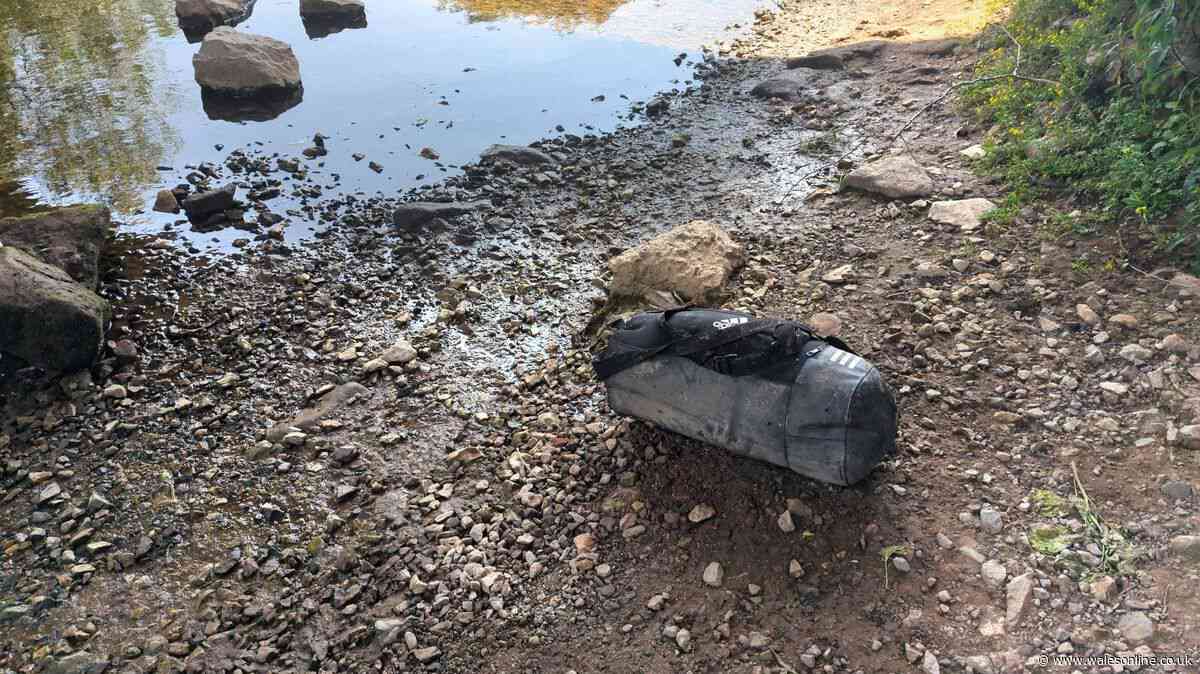 Appalling discovery inside Adidas bag weighted down in Welsh river