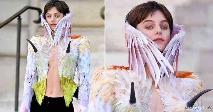 Emma Corrin’s long and horny nipples take over fashion week