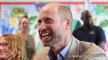 Prince William receives gifts for Kate and his children during visit to Welsh school