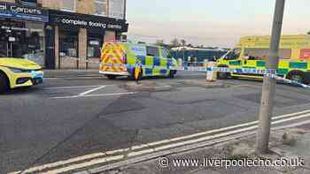 Police cordon off road after car crash at Toxteth junction