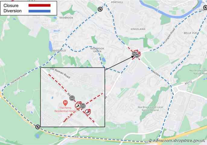 Longden Road roundabout in Shrewsbury to be resurfaced