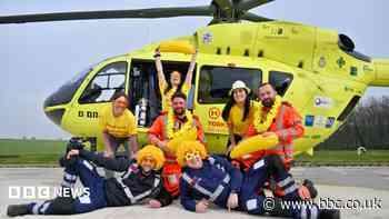 Landmarks lit yellow in air ambulance fundraiser