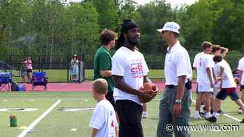Buffalo Bills football star James Cook visits CNY youth football camp