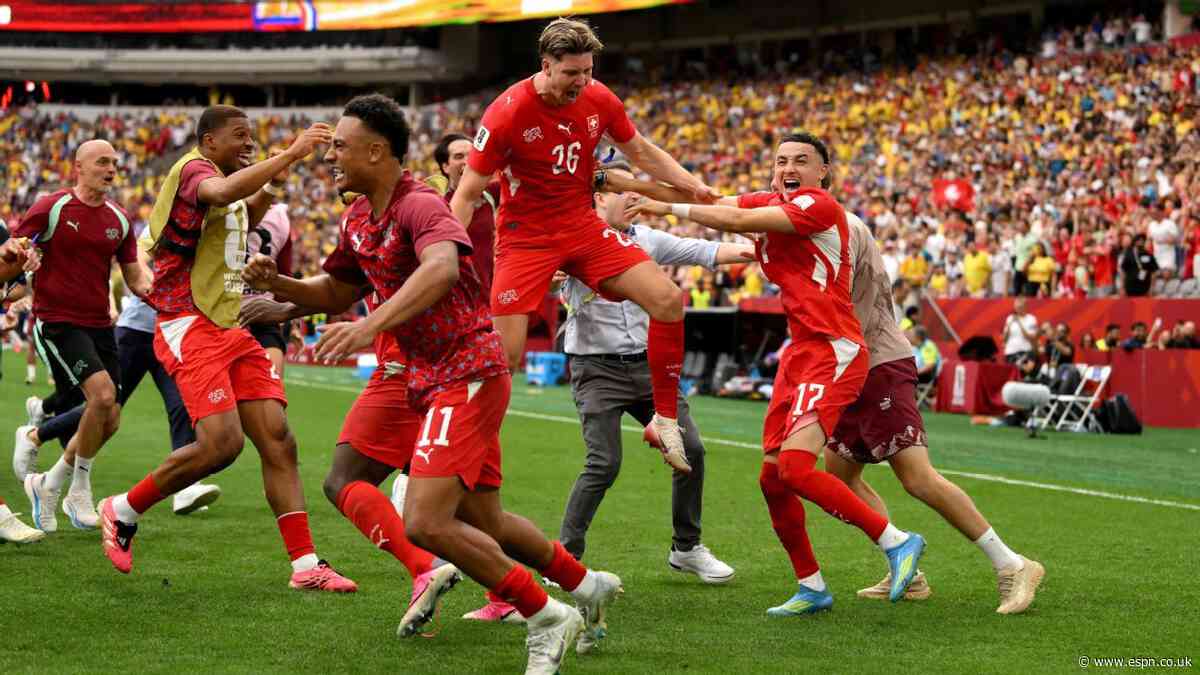 Swiss beat Colombia in shootout, Argentina next