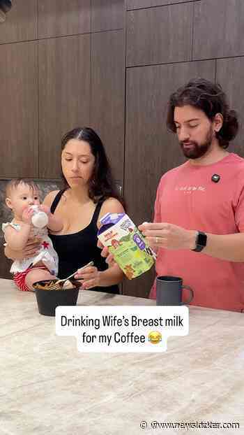 Drinking Wife’s Breast Milk for my Coffee Prank 😂 #Pranks #Baby #Parenting