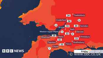 Amber heat alert as temperatures set to soar to 34C
