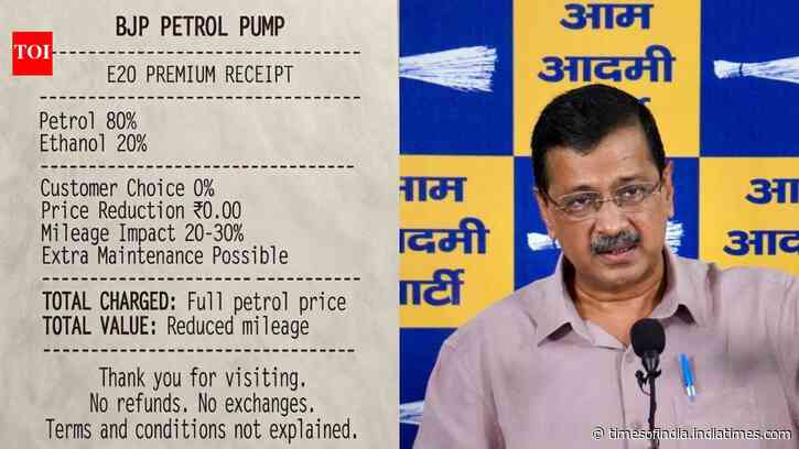 'BJP petrol pump': AAP shares 'E20 premium receipt' in dig over ethanol blending