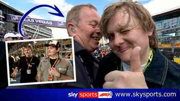 Brundle and Lewis Capaldi reunite with 'man hug' after viral handshake swerve!