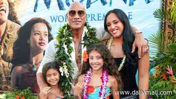 Dwayne 'The Rock' Johnson joined by all three of his daughters for rare red carpet moment at Moana premiere