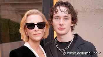 Cate Blanchett makes a rare public appearance with son Ignatius Upton, 18, at Giorgio Armani show at Paris Haute Couture Fashion Week
