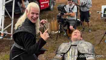 James Norton reveals he 'fell asleep in the middle of the set' on his first day filming House Of The Dragon as he shares fun snaps with Matt Smith