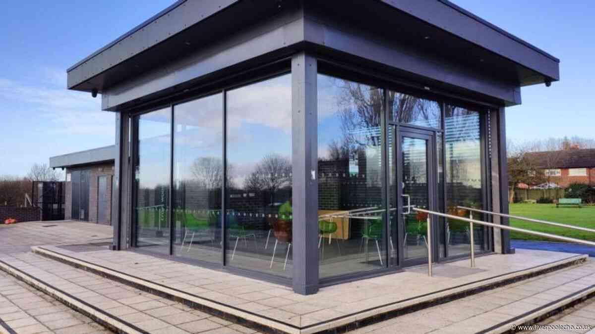 Widnes park with play area and football pitch lands first café for summer