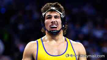Scandalized national champion wrestler accused of assaulting pregnant woman in latest arrest drama... just days after crashing while trying to flee cops in 120mph chase