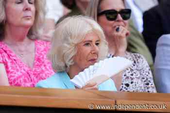 Queen Camilla joined by actor who played her husband in Wimbledon Royal Box as she watches Arthur Fery