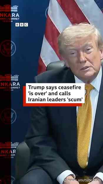 'I think it's over' Trump says on Iran ceasefire. #US #Iran #BBCNews