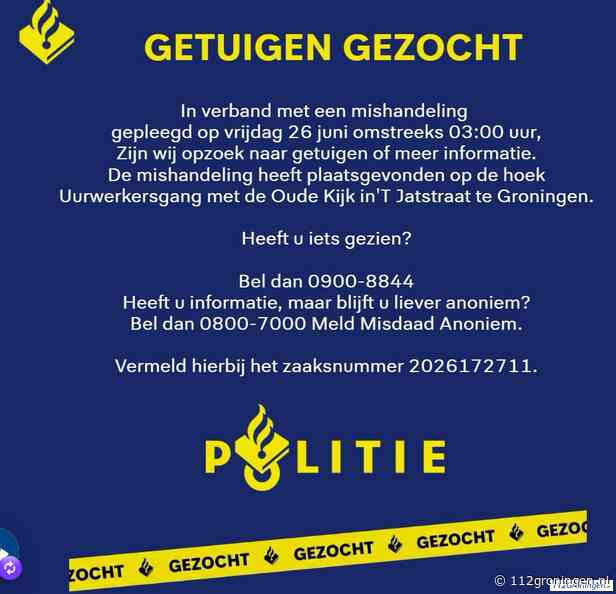 Mishandeling Uurwerkersgang, getuigen gezocht