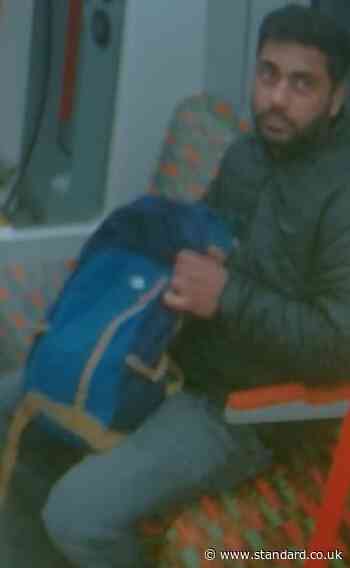 Police hunt man 'who stared at a woman and performed a sex act on a train' as CCTV image released