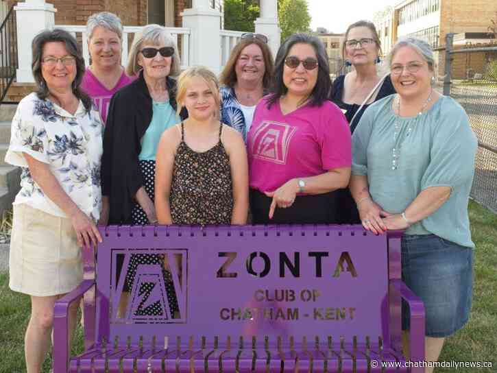 Zonta Club unveils new purple bench in Chatham