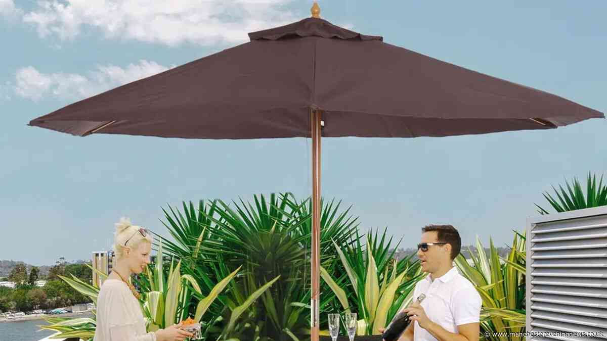 I found a £138 parasol reduced by 70% to £41 that's perfect for working at home in the sun