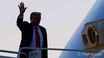 Trump stops to transfer from old to new AF1 in the UK on the last leg of NATO trip