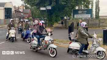 Scooter convoy escorts Mod-mad teen to school prom
