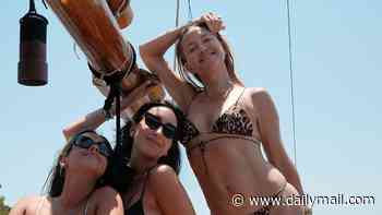 Kate Hudson, 47, sizzles in tiny cheetah-print bikini amid lavish Grecian getaway with her kids