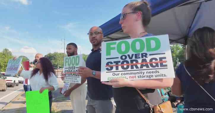 Northwest Atlanta residents protest proposal to replace neighborhood grocery store with self-storage facility