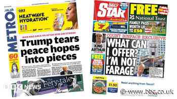 The Papers: 'Iran war back on' and 'Count Binface exclusive'