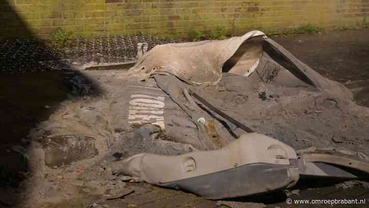 Weer brandende dixi in Breda, ook tuinset vat vlam