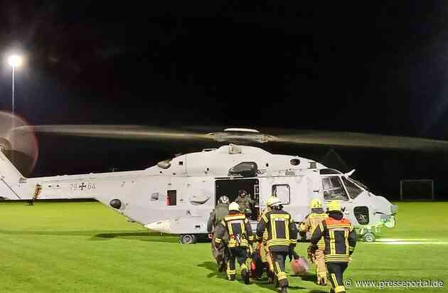 FW-HEI: Schutzhütte auf Trischen bei Brand vollständig zerstört - Feuerwehr durch die Bundeswehr eingeflogen