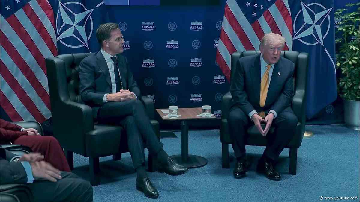 President Trump Participates in a Greeting with the Secretary General of NATO