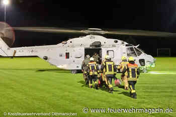 Feuerwehr per Hubschrauber zu Inselbrand geflogen