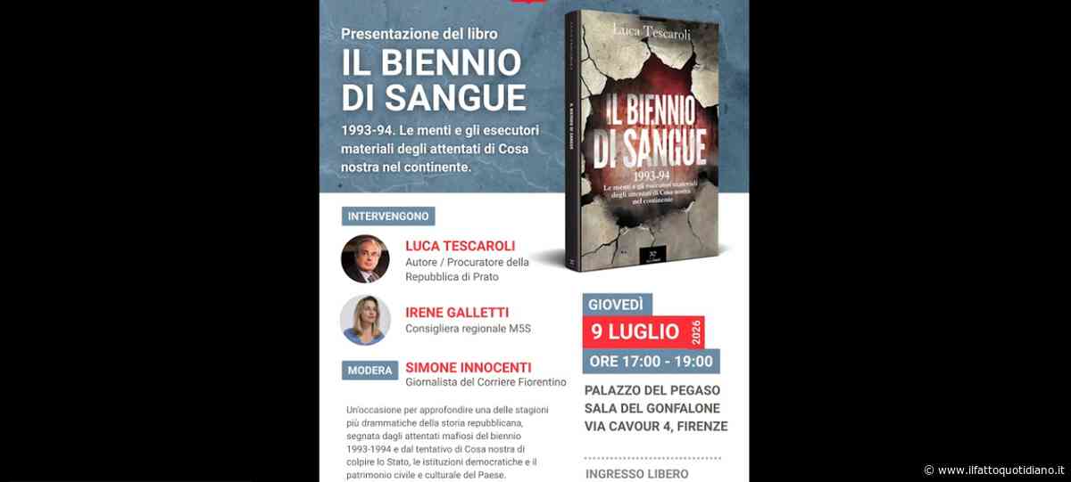 Il biennio di sangue, Luca Tescaroli e Irene Galletti presentano a Firenze il libro sulle stragi del 1993-1994 – La diretta