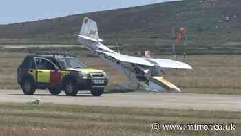 Plane crashes at Land's End airport in Cornwall with two people on board