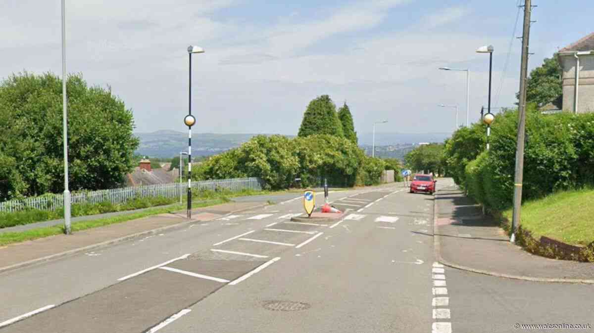 Driver mounts pavement and drives at women in Swansea